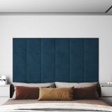 VidaXL Panouri de perete 12 buc. albastru 30x30 cm catifea 1,08 m&sup2;