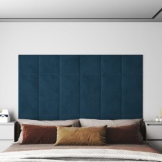 vidaXL Panouri de perete 12 buc. albastru 30x30 cm catifea 1,08 m&sup2;