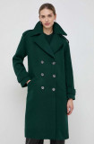 Cumpara ieftin Morgan palton din lana culoarea verde, de tranzitie, oversize