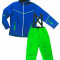 Jacheta si pantaloni Ski copii, Pocopiano, verde/albastru
