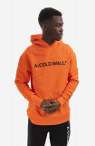 A-COLD-WALL* hanorac de bumbac Essential Logo Hoodie bărbați, culoarea portocaliu, cu glugă, cu imprimeu ACWMW083.-LIGHTORANG