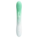 Vibrator Iepuras Cerberus 30 Moduri Vibratii, Silicon, Verde/Alb 20.6 cm