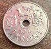C50 - Moneda foarte veche - Norvegia - 1 koroana - 2001, Europa