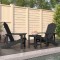 Scaune de grădină Adirondack cu masă, antracit, HDPE