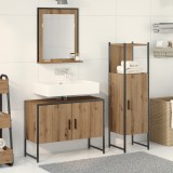 VidaXL Set de mobilier pentru baie 3 piese din lemn ingineresc de stejar vieXL