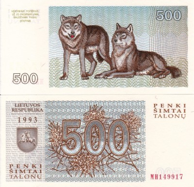 LITUANIA 500 talonu 1993 UNC!!! foto