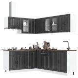VidaXL Set dulap de bucătărie 11 piese &bdquo;Lucca&rdquo; lemn negru prelucrat