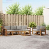 vidaXL Set de canapele de exterior 7 pcs Gri natural și deschis 3366049