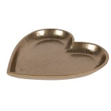 Tava decorativa aluminiu auriu Inimioara 21x21x2 cm