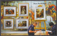 DB Arta Pictura Niger Peter Paul Rubens TIRAJ 1000 MS + SS MNH foto