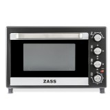 Cuptor electric Zass, 1800 W, 45 l, functie rotisor, maxim 250 C, indicator LED, accesorii incluse, Negru