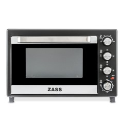 Cuptor electric Zass, 1800 W, 45 l, functie rotisor, maxim 250 C, indicator LED, accesorii incluse, Negru
