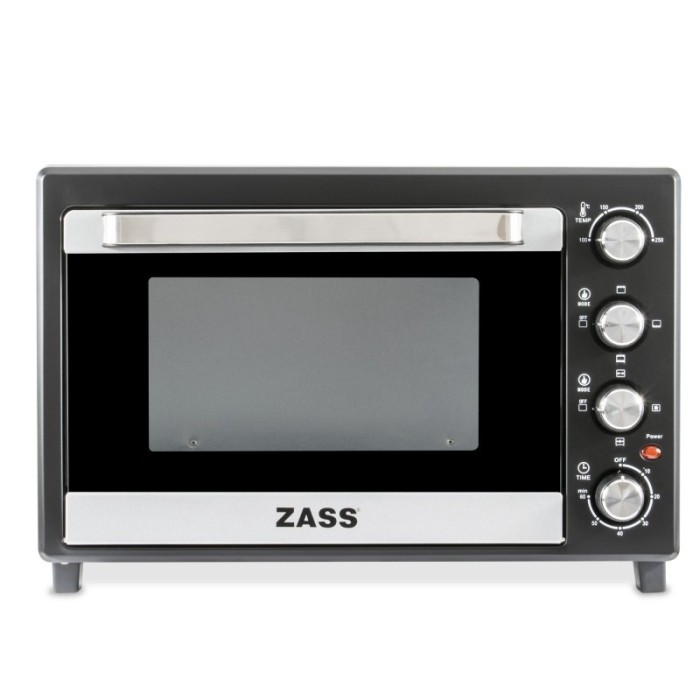 Cuptor electric Zass, 1800 W, 45 l, functie rotisor, maxim 250 C, indicator LED, accesorii incluse, Negru
