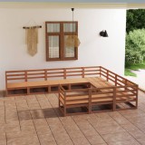 Cumpara ieftin Set mobilier relaxare de grădină, 10 piese, lemn masiv de pin