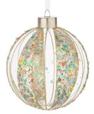 Cumpara ieftin Set 8 globuri Craciun sticla multicolora Spangly &Oslash; 10 cm