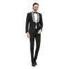 Sacou barbati ceremonie negru cu broderie argintie S007A