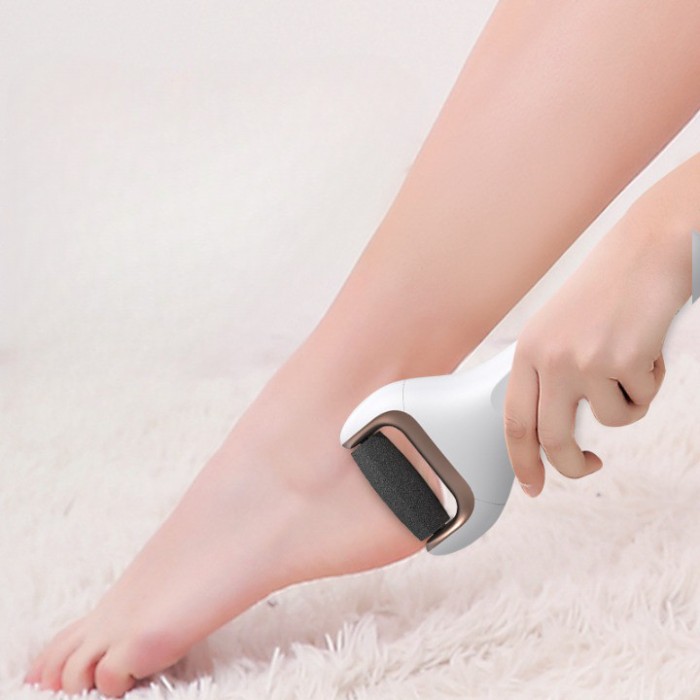Pila electrica pentru talpi si calcaie SERBY, fara fir, reincarcabila, curatarea talpilor si calcailor, alba
