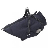 VidaXL Haină c&acirc;ini cu ham impermeabilă reflectorizantă, bleumarin, L48