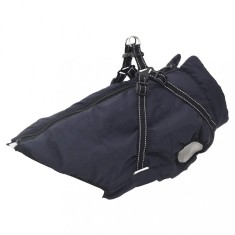 vidaXL Haină c&acirc;ini cu ham impermeabilă reflectorizantă, bleumarin, L48 4019919