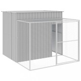 Cumpara ieftin Cusca de caine &amp; tarc gri deschis 214x253x181cm otel galvanizat
