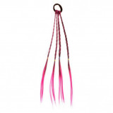 Coada / elastic de par pentru fete cu impletitura 42 cm, roz