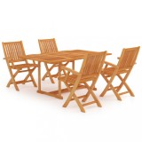 Set mobilier de gradina, 5 piese, lemn masiv de tec