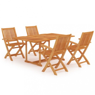 Set mobilier de gradina, 5 piese, lemn masiv de tec foto