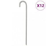 Gossi tarusi de cort, 12 buc., 37 cm, &Oslash;10 mm, otel galvanizat