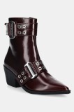 Steve Madden botine Splurge culoarea bordo, cu toc drept, 11004772