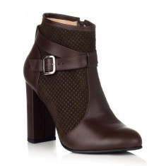 Botine piele naturala Linda Maro Combinat - sau Orice Culoare