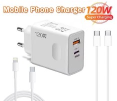 Incarcator Super Rapid Universal PD003 cu 2 Porturi Usb 120W PD + QC si Cablu