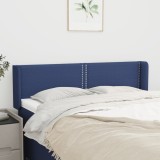 VidaXL Tăblie de pat cu aripioare, albastru, 147x16x78/88 cm textil
