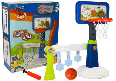 Set de joaca 2 in 1, cos de baschet pentru copii, cu minge si pompa foto