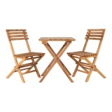 Cumpara ieftin Set balcon Cuenca, 2 scaune 1 masă, lemn de tec, natural