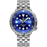 Ceas barbatesc STEELDIVE SD1975 cadran albastru Automatic NH35, safir, diver 300M