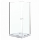 Cumpara ieftin Cabină de duș pătrată MADRID90 COMPLETĂ cu ușă batantă, cu cădiță de duș din acril armat, dimensiuni 90x90x198 cm