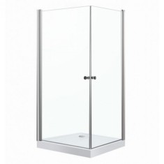 Cabină de duș pătrată MADRID80 COMPLETĂ cu ușă batantă, cu cădiță de duș din acril armat, dimensiuni 80x80x198 cm