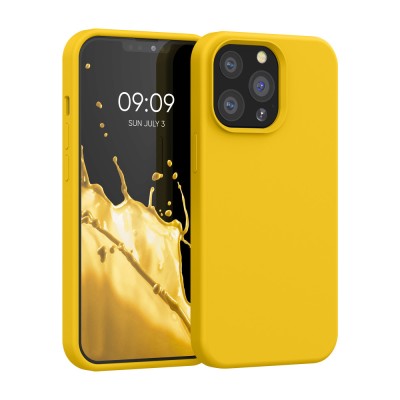 Husa Kwmobile pentru Apple iPhone 13 Pro, Galben, Silicon, KWM000013OX048C foto