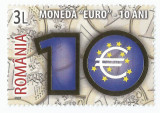 Romania, LP 1825/2009, 10 ani de la introducerea monedei &quot;EURO&quot;, folio aur, MNH, Nestampilat