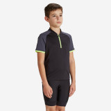 Tricou Ciclism 500 Negru-Galben Copii 7-11 ani