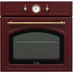 Cuptor incorporabil Fram FBO-V659GCA-RBD, Electric, 65 l, Clasa A, Timer Analog, Grill, Iluminare, Design rustic, Burgundy