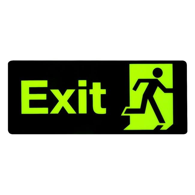 Indicator autocolant EXIT, fosforescent, 34,5 x 14 cm
