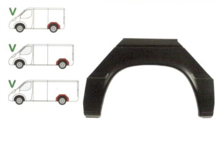 Segment reparatie aripa spate Mercedes Sprinter 1995-2006, VW LT 2 05.1996-12.2005 , Partea Stanga/Dreapta, punte Spate, la modelele cu punte simpla
