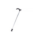 Baston reglabil pentru mers, 75-90 cm, maner ergonomic in forma de T, varf antiderapant, structura usoara din aluminiu, argintiu