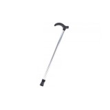 Baston reglabil pentru mers, 75-90 cm, maner ergonomic in forma de T, varf antiderapant, structura usoara din aluminiu, argintiu
