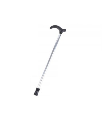 Baston reglabil pentru mers, 75-90 cm, maner ergonomic in forma de T, varf antiderapant, structura usoara din aluminiu, argintiu foto