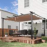 Cumpara ieftin Outsunny Foisor Pergola de Gradina 3X4m Prelata Culisanta in Poliester Impermeabil si Schelet in Aluminiu