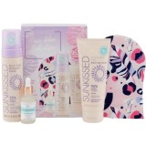 Set Autobronzare, Sunkissed, Pure Glow Collection Tanning Gift Set, cu Spuma Autobronzanta Dark