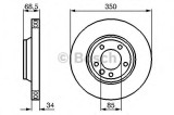 Disc frana AUDI Q7 (4L) (2006 - 2015) BOSCH 0 986 479 249