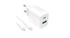 &Icirc;ncărcător de perete Puro PROLITE 30W USB-A / USB-C + cablu USB-C - USB-C 1.2m - alb